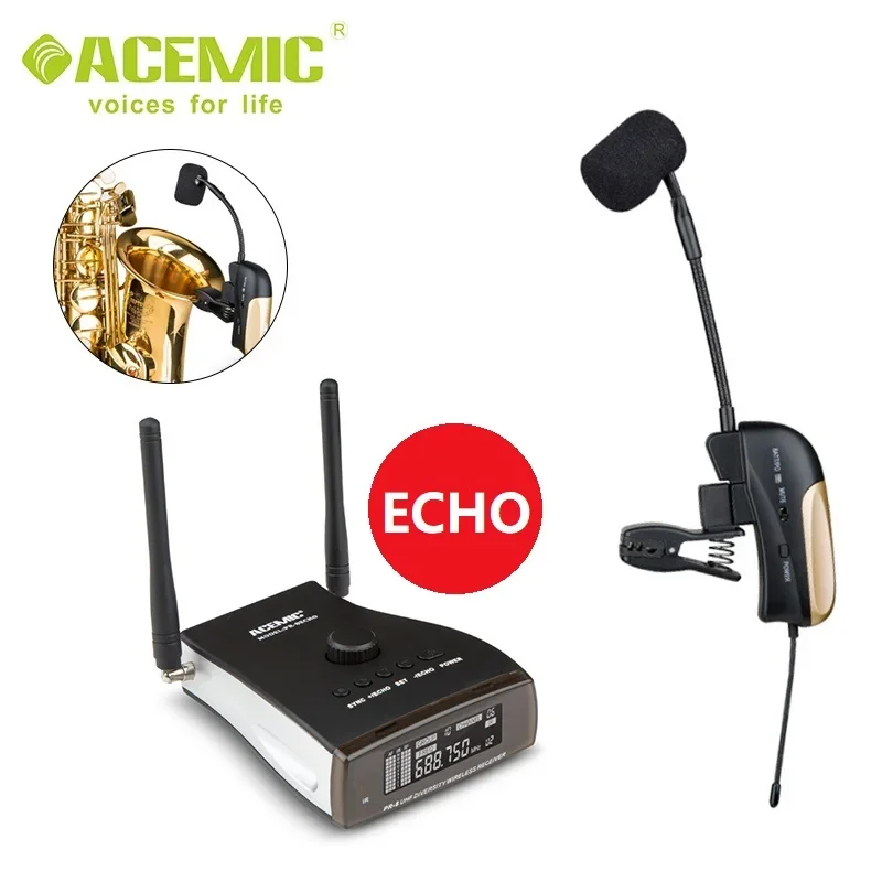 ACEMIC PR-8/ST-4 ECHO newest hot UHF wireless saxophone microphone with reverb function PR-8ECHO/ST-4