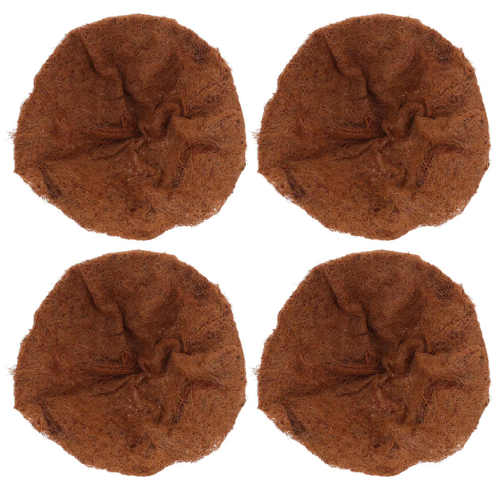 

4pcs Coconut Fiber Liner For Hanging Baskets Durable Plant Basket Liner Replacement Suitable For Flowers Vegetables Garden Decor