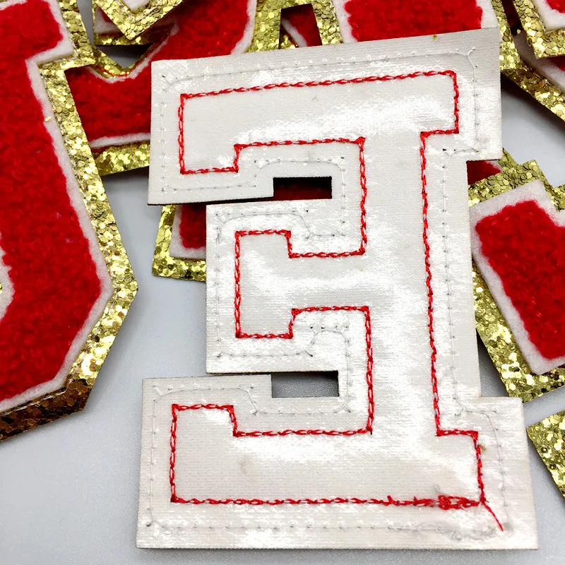 A-Z Big Size Letter Patches for Clothing Bright Red Color Iron on Patches on Clothes Sewing Stickers Appliques (8CM)