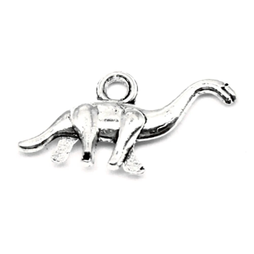 10pcs 14x27mm Dinosaur Charms Pendant Diy Hobbies And Crafts Materials Design Jewelri Antique Silver Color