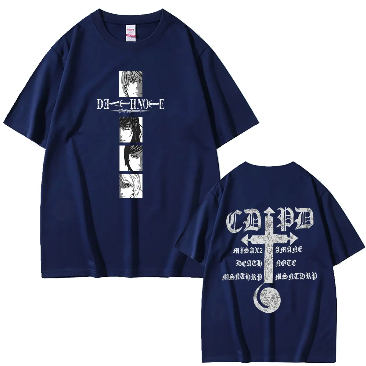 Anime Death Note Misa Stilvoll Bedrucktes T-Shirt für Männer und Frauen, Manga Gothic Rock Skelett T-Shirt, Unisex Y2k Lässiges Oversize-T-Shirt – Detail 4