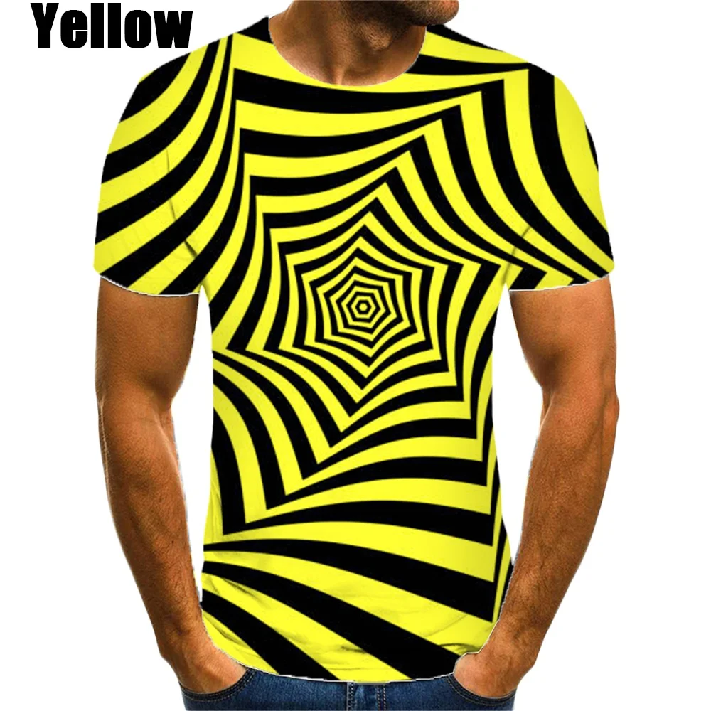 New Summer Hot Sale 3D Vortex Men/women Fashion Slim T Shirt 3D Printing Short-sleeved Casual Round Neck Top