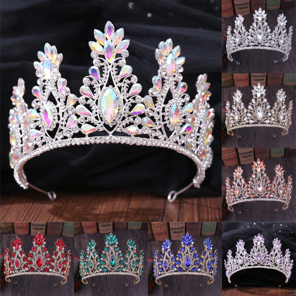 

Luxury Baroque Crystal Tiaras And Crowns Vintage Rhinestone Prom Diadem Women Bridal Wedding Hair Accessories Jewelry Ornament