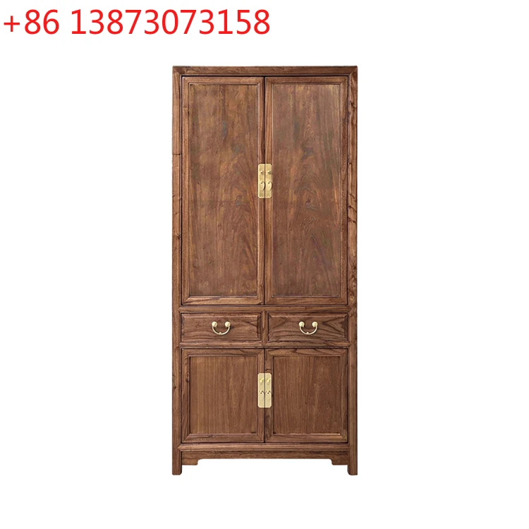 

Новая китайская мебель: антикварный винный шкаф из массива дерева с дверцами из стекла и элементами из северного вяза.