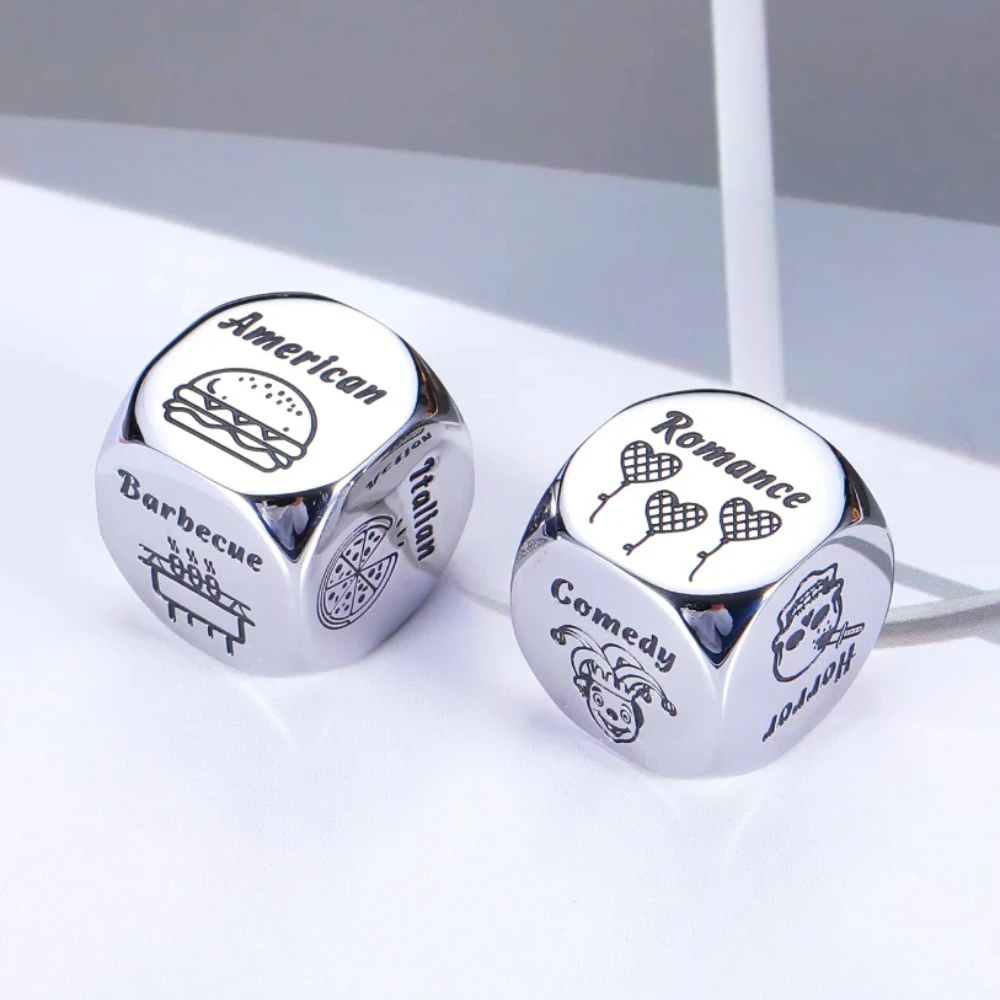 2Pcs Dinner and Movie Decider Dice Date Night Prediction Decisions Dices For Boyfriend Girlfriend Birthday Valentine's Day Gifts