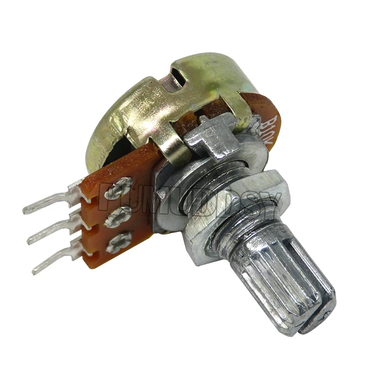 5PCS WH148 B1K B2K B5K B10K B20K B50K B100K B500K 3Pin 15mm Shaft Amplifier Dual Stereo Potentiometer 1K 2K 5K 10K 50K 100K 500K