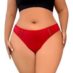 New Fashion Tie Bow Sexy Women G-string Low Rise Plus Size Female Underwear Breathable Ribbed Ladies Thongs Intimate Lingerie