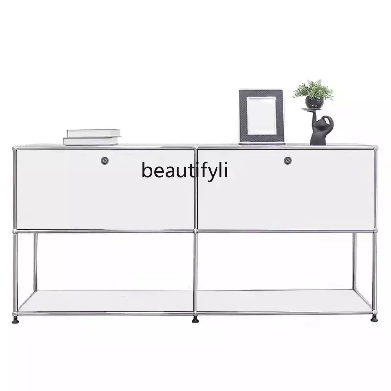 Usm Mid-Ancient Stainless Steel TV Cabinet Storage Modern Module Combination Sideboard Cabinet Living Room Chest of Drawers