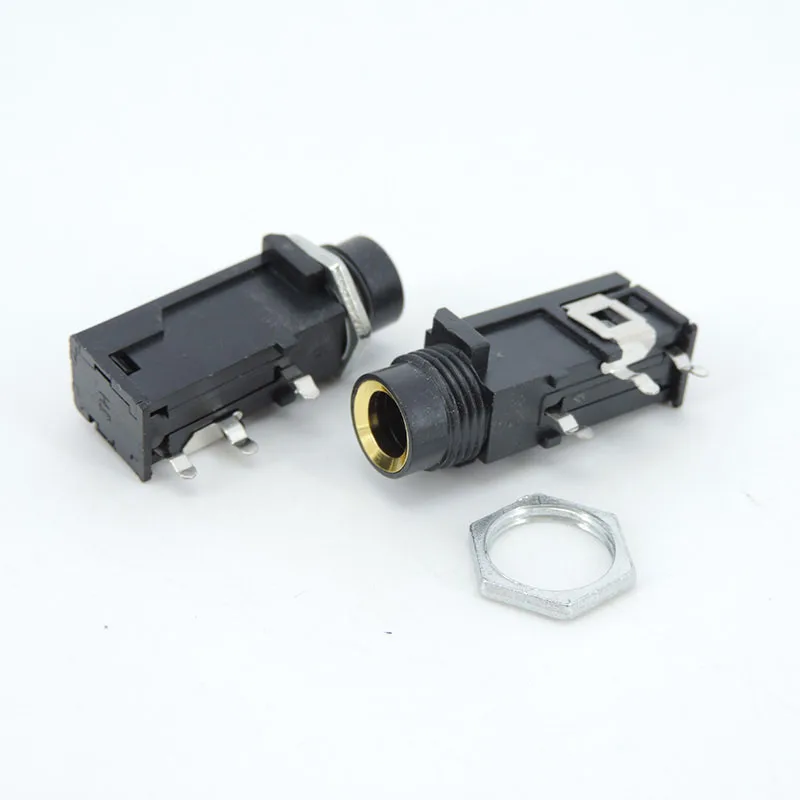 6.35mm Female Audio Jack Speaker Connector cable Adapter 1/4 Inch Mono plug power Socket PCB Panel Mount Microphone Chassis 6.5