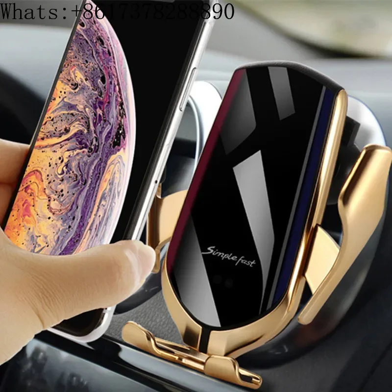 Smartphone holder car wireless charger mobile phone navigation bracket smart automatic sensing air outlet clip intelligent stand