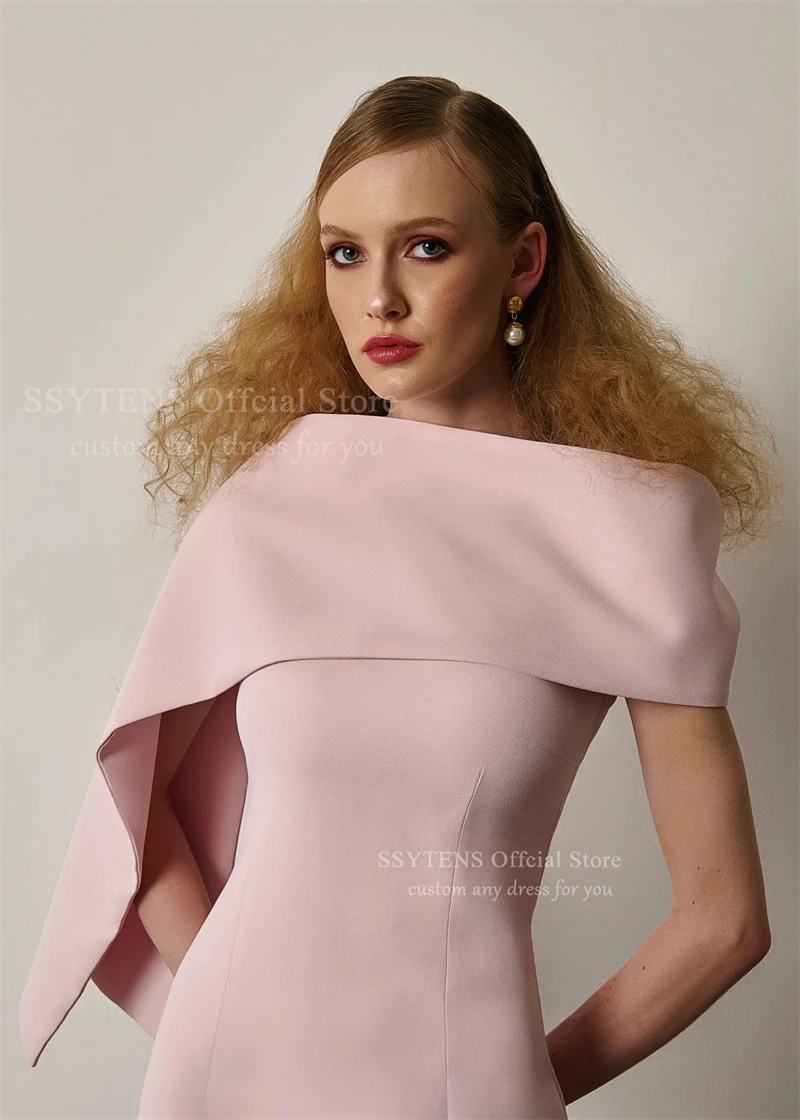 SSYTENS Abiti da sera semplici Abito da sera a sirena drappeggiato con una spalla per donna 2026 Abito da cerimonia nuziale elegante senza maniche