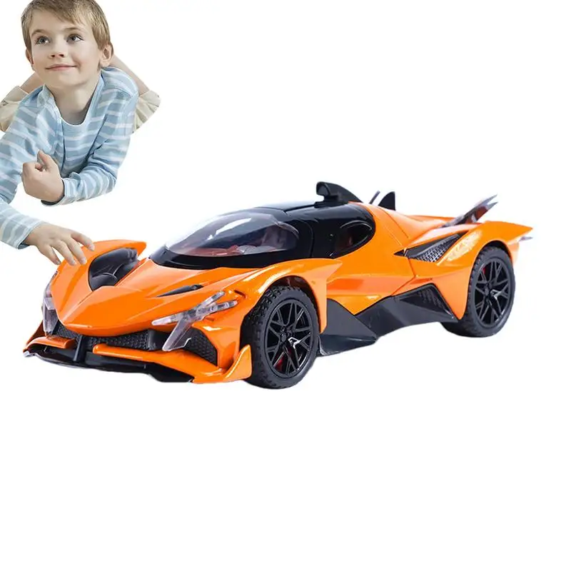 

Collectible Race Car 1:32 Scale Collectible Car Model Figure Toy Racing Vehicle For Kids With Openable Doors And Tail Wings