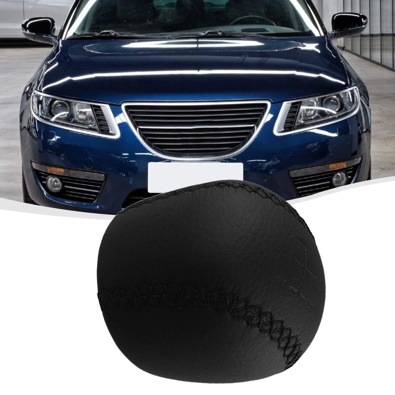 Sleek Black PU Leather Gear Shifter Fits For Saab Vehicles from '98 to '11; Enjoy Enhanced Control While Driving