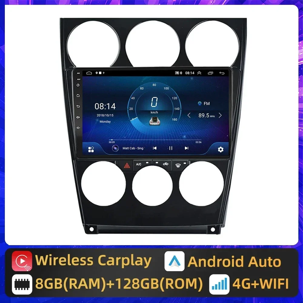 

4G+64G Android 14.0 For Mazda 6 2004-2015 Car Radio Multimedia Video Player Navigation stereo head unit GPS No 2din dvd 4G wifi