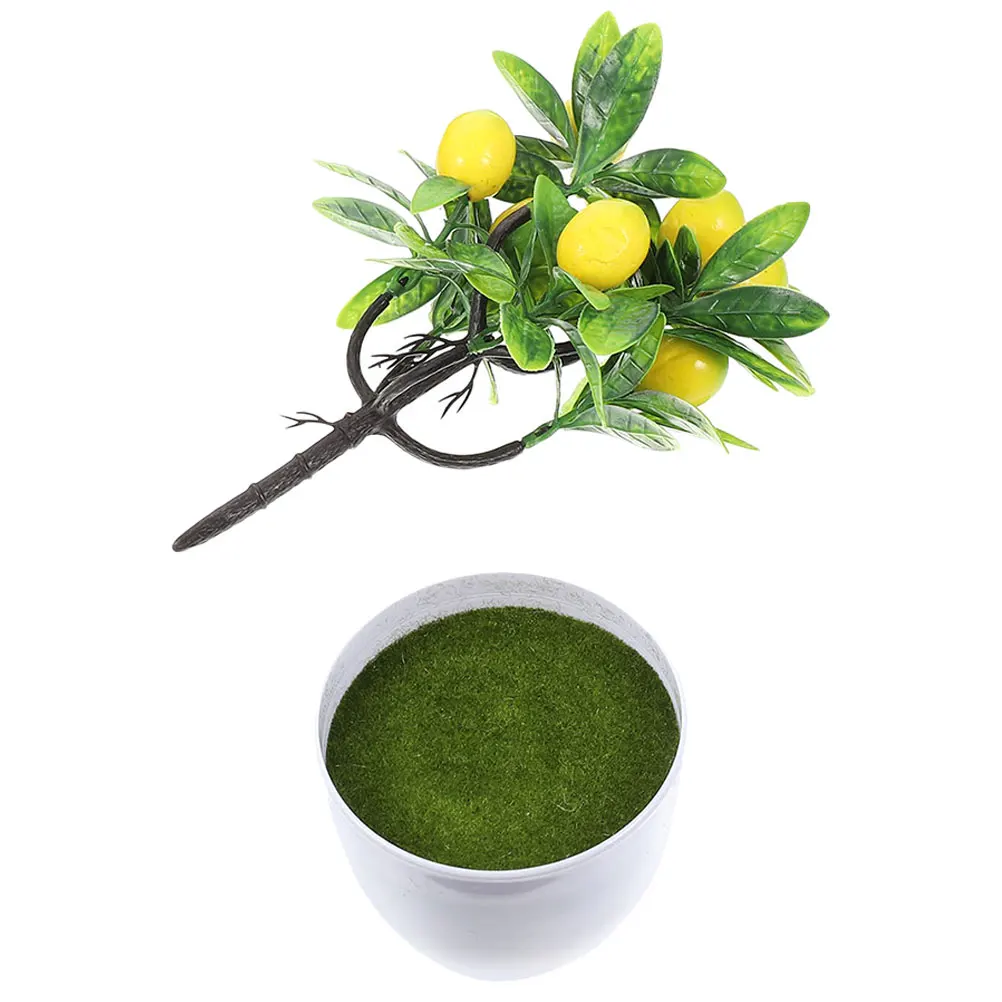 

Artificial Fruit Lemon Tree Bonsai Realistic Potted Plant Fake Indoor Desktop Decor Simulation Fruit Tree Home Decoration