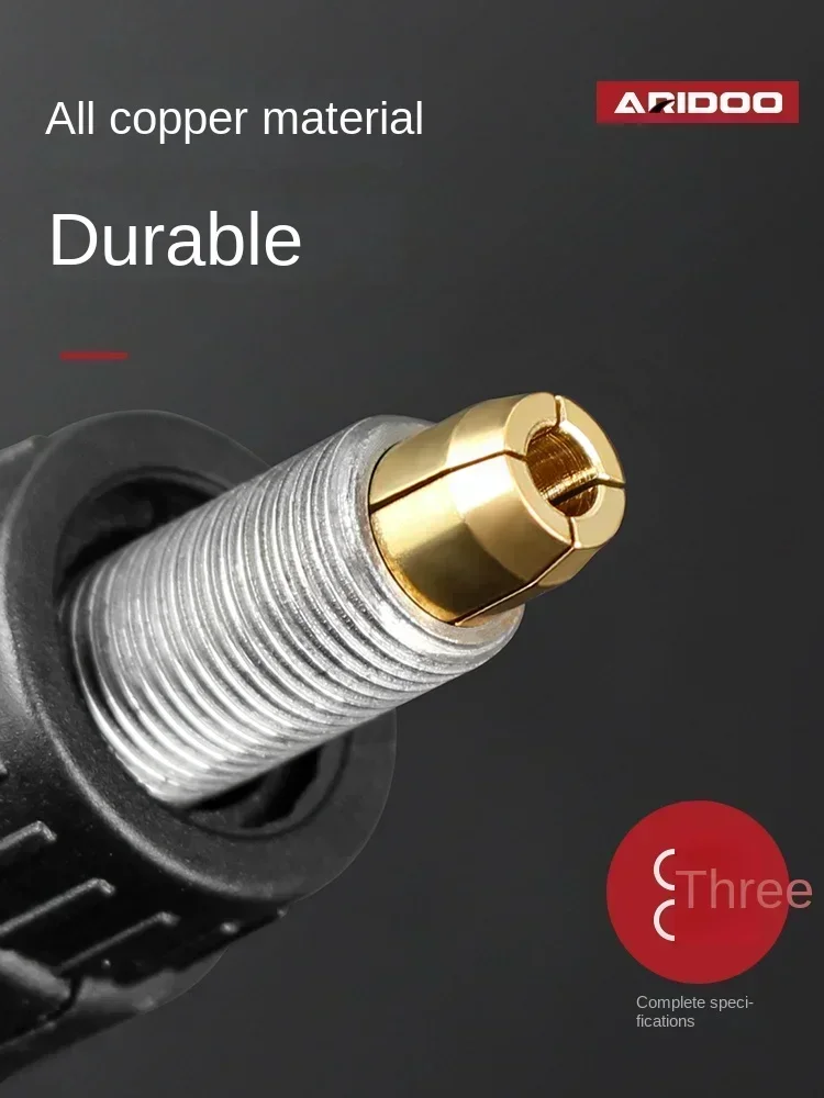 Mini Brass Collet Chuck 3-Jaw Chuck Drill Bit Set for Electric Grinder Carving Machine