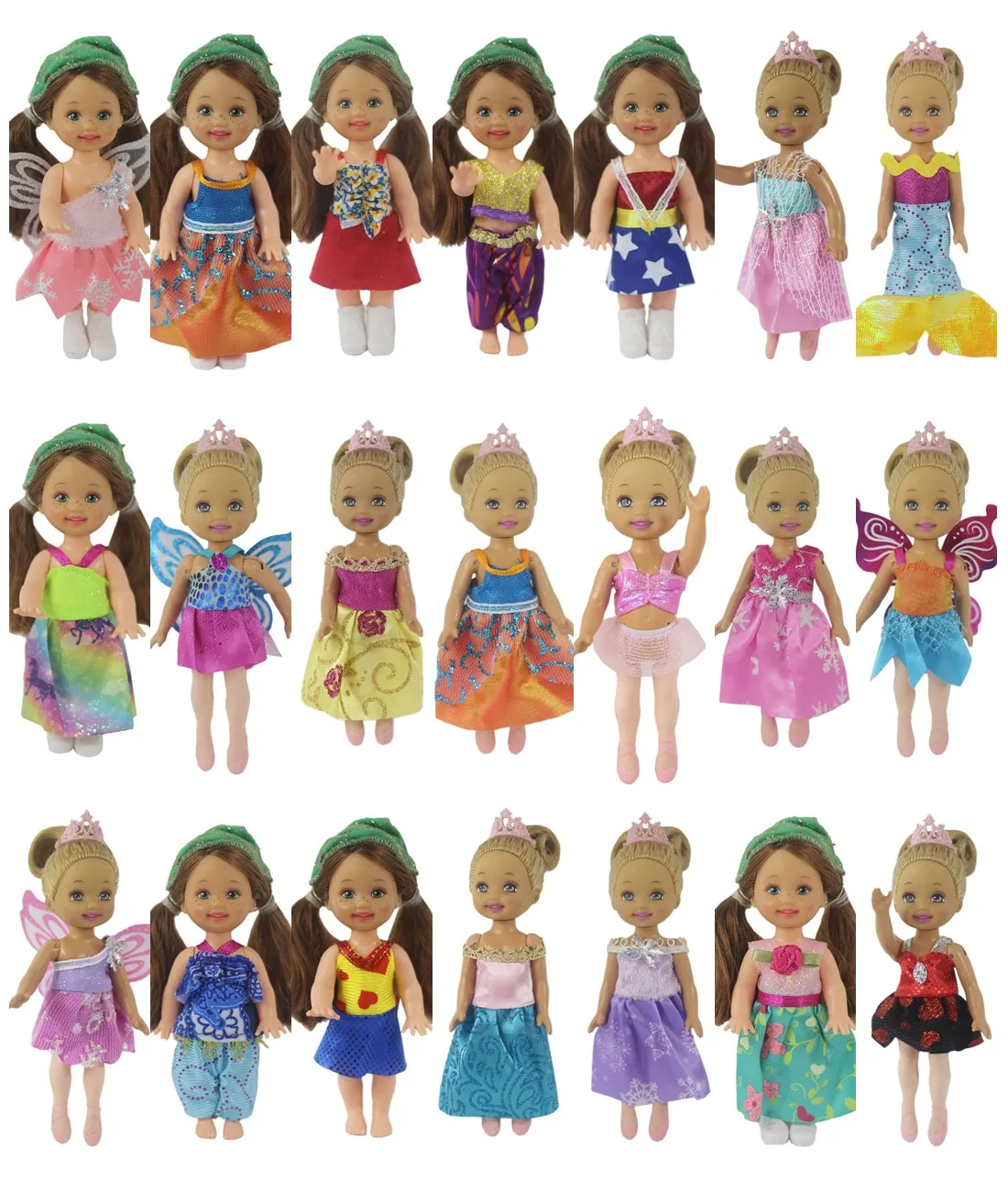 10 PCS Different Style Lovely little Skirt Clothes/Outfit/Dress For 10cm Kelly Doll