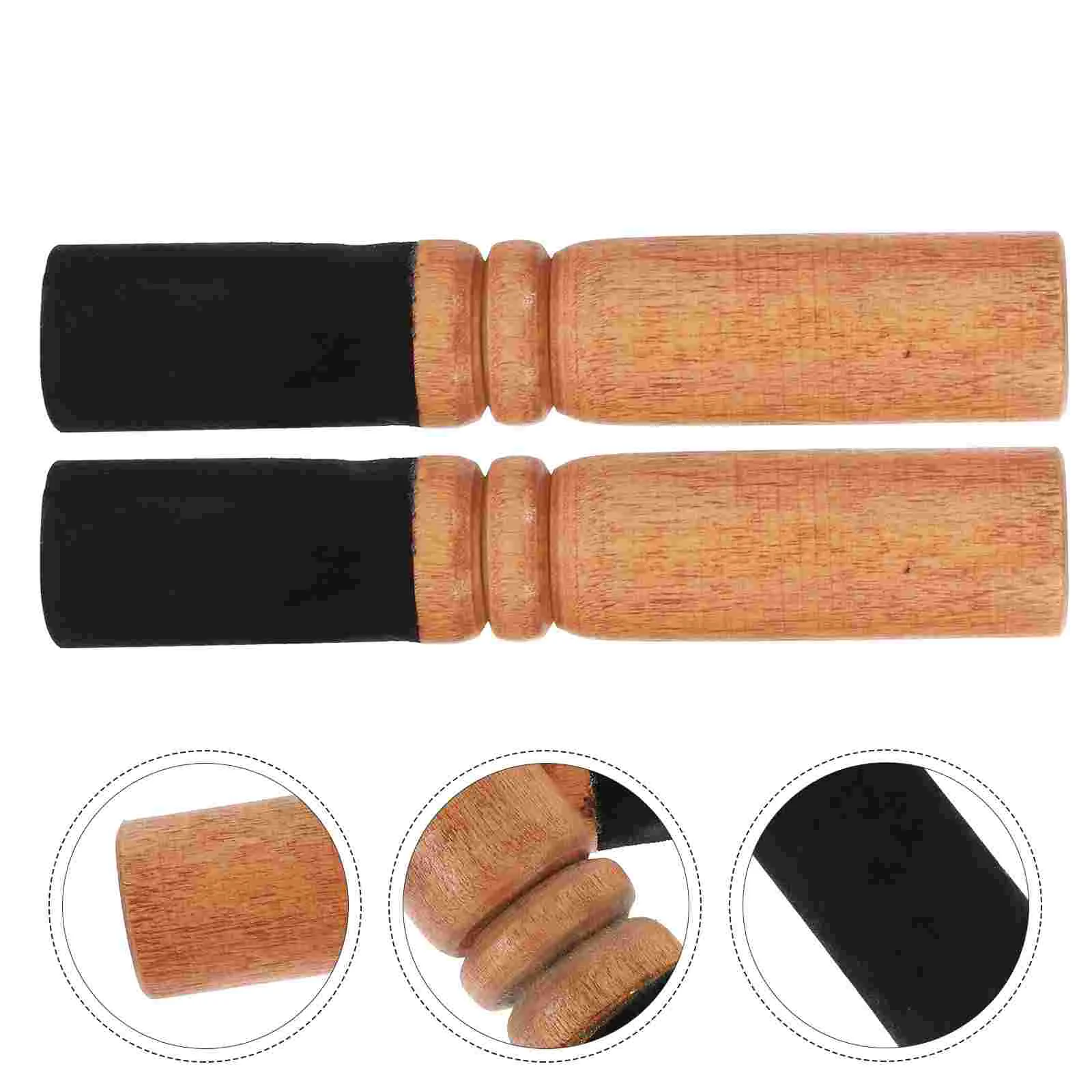 

2 Pcs Singing Bowl Stick Sound Accessory Wood Craft Mallet Music Wool Felt