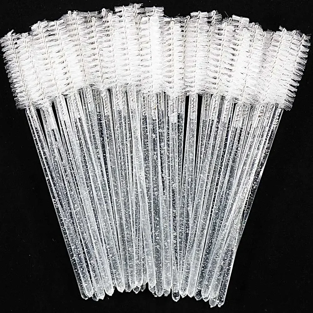 50Pcs Disposable Crystal Professional Makeup Beauty Tool Eyelashes Brush Comb Eye Lashes Extension Mascara Wands Makeup