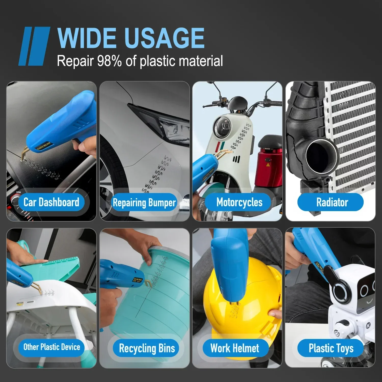 user-friendly XC-200 Automotive Plastic Repair Tool: High Power for Bumper Welding and Nail Plier Applications