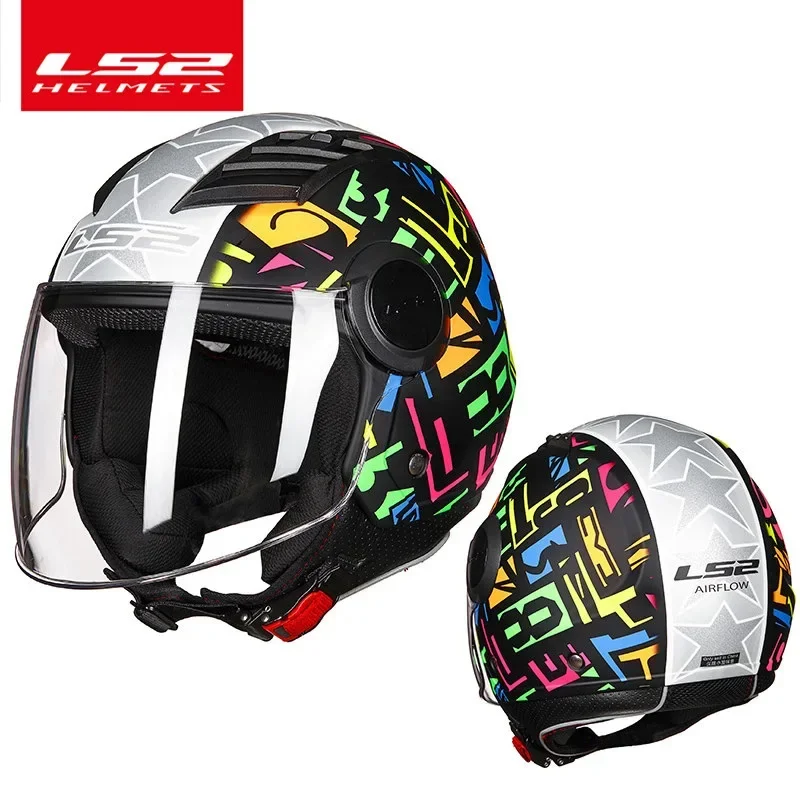 LS2 OF562 Motorcycle Helmet Half Face Summer Casco Moto Electric Sctooer Motorbike Helmet Casque Moto Motorbike  Capacete LS2