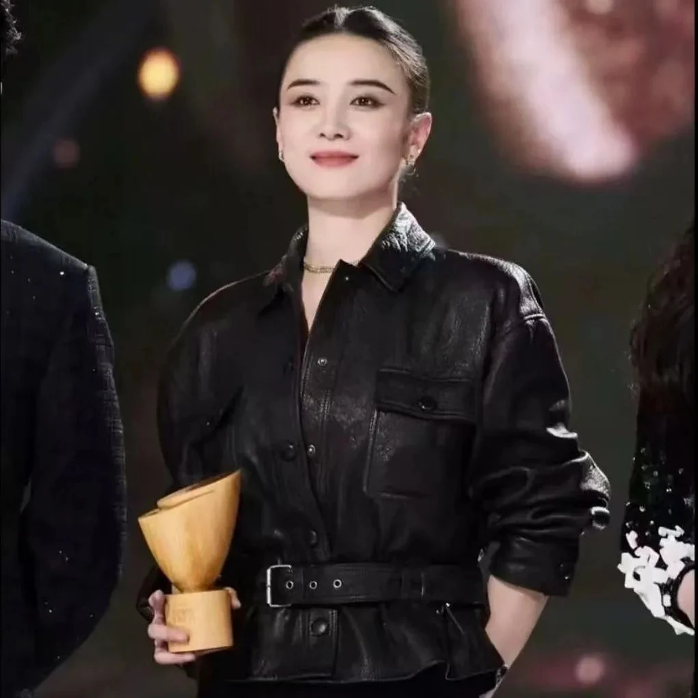 

Song Jia's Haining Leather Jacket Women's 2025 Spring And Autumn Collection Belt short Style New Versatile Top Leather Jacket