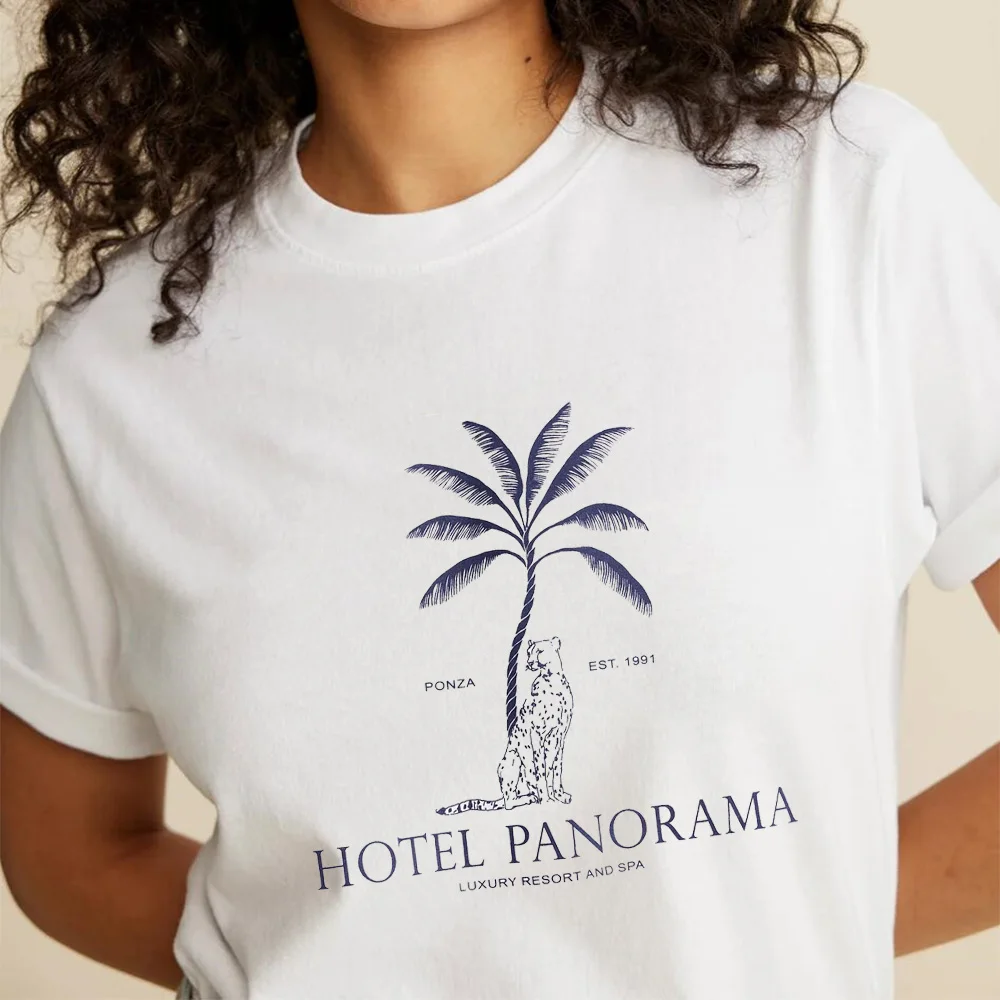 

American Vintage Style Crewneck Leopard Printing T Shirts Women White Summer Short Sleeve Tops Tees Loose Cotton Fashion Shirts