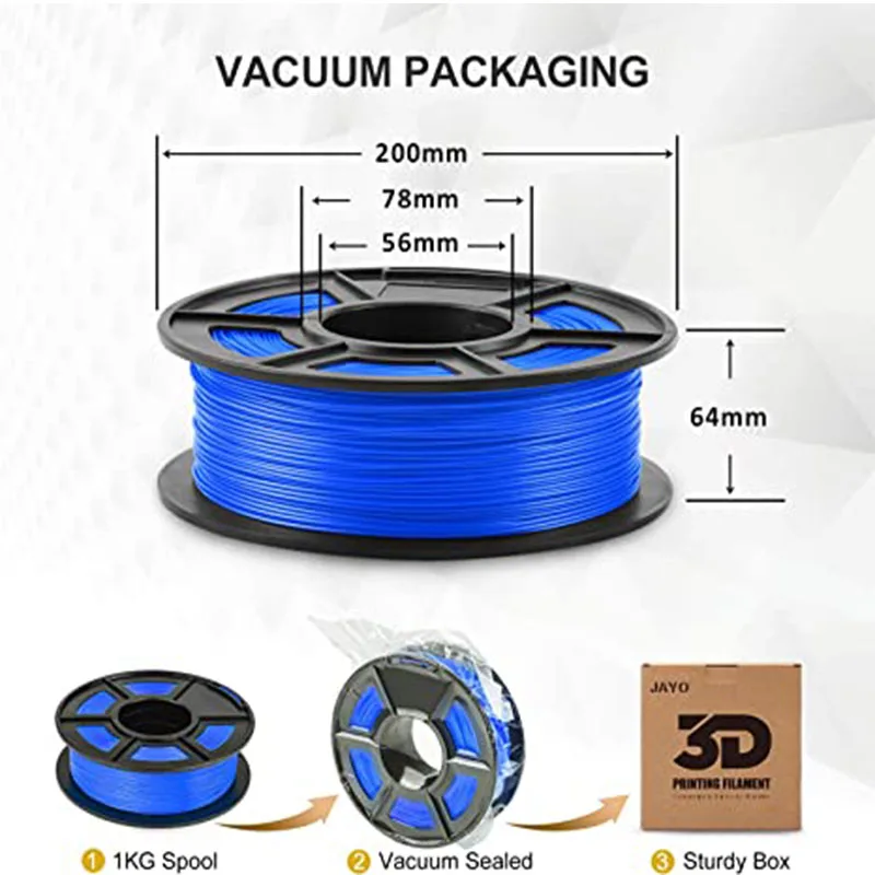 JAYO PETG 3D-Drucker-Filament, 1 Rolle/1,1 kg, 1,75 mm, umweltfreundliches Material für 3D-Stifte und -Drucker, 100 % blasenfrei, ideal als DIY-Geschenk. – Detail 9
