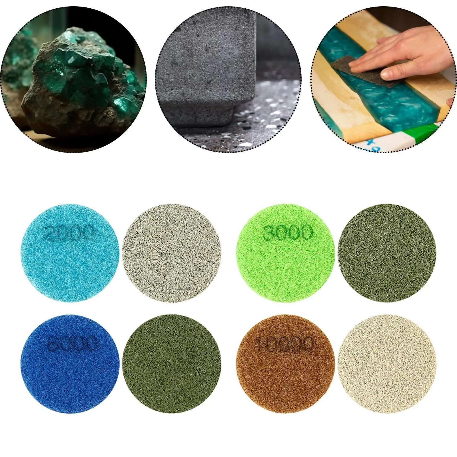 

2 шайбы для полировки бетонного пола, прочный кондиционер, 2 "/5 см, портативный шлифовальный диск для бетона для металлических поверхностей, терраццо