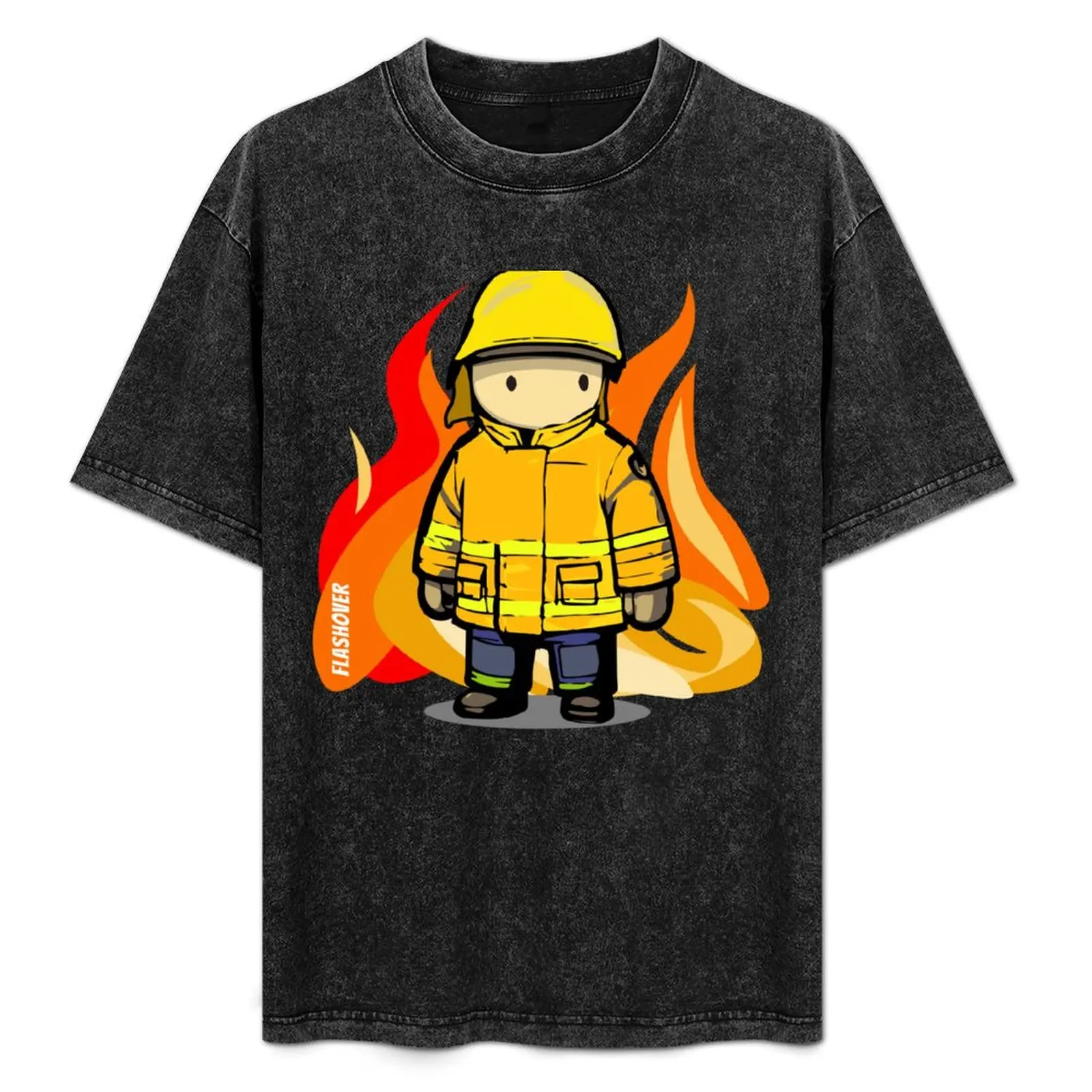 

Rural Firefighter Male - Large Design (Yellow Helmet) T-Shirt Water Resistant Casual T-Shirt