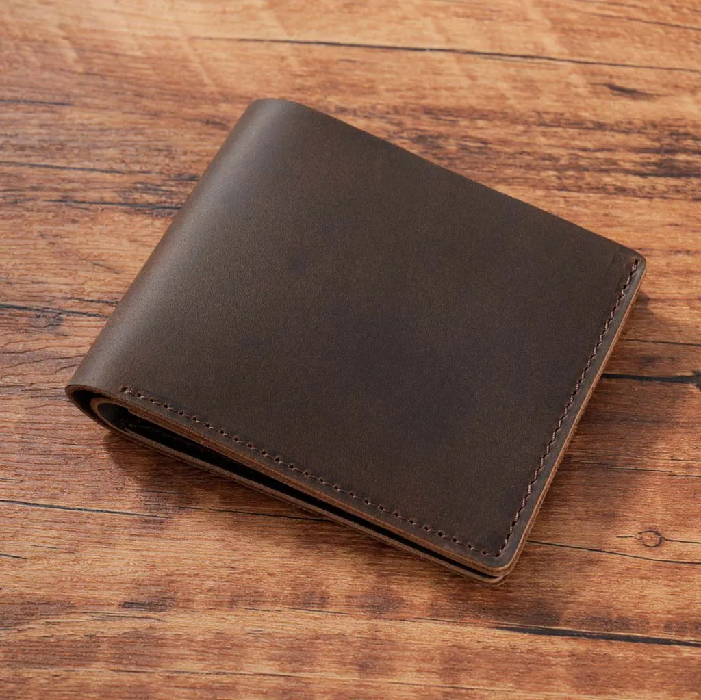 Ręcznie robione portfel meski z prawdziwej skóry dla mężczyzn Slim Breif męskie portfele krótkie Vintage Retro Manmade portfel worki na pieniądze — zdjęcie 3
