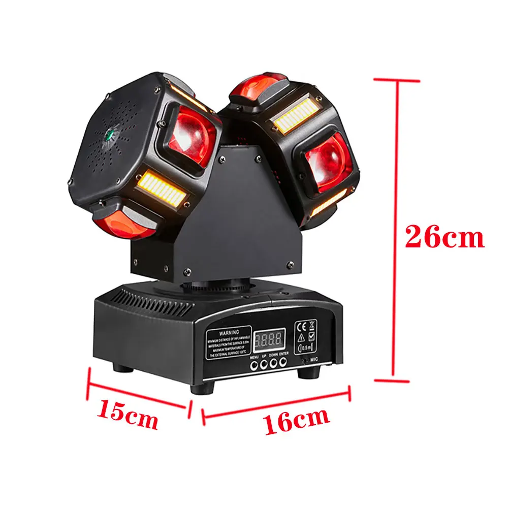 150WDouble Head LED Beam Strobe Laser 3in1LED Moving Head Bright Golden Red Green Laser Star DJ Christmas Lights effect audience