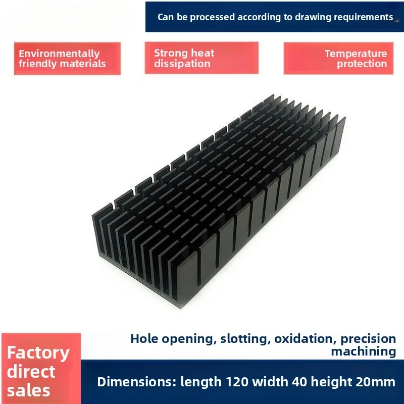 

Aluminum Heatsink with Slotted Design 1204020MM Amplifier Board Cooling Block Electronic Router CPU Heatsink