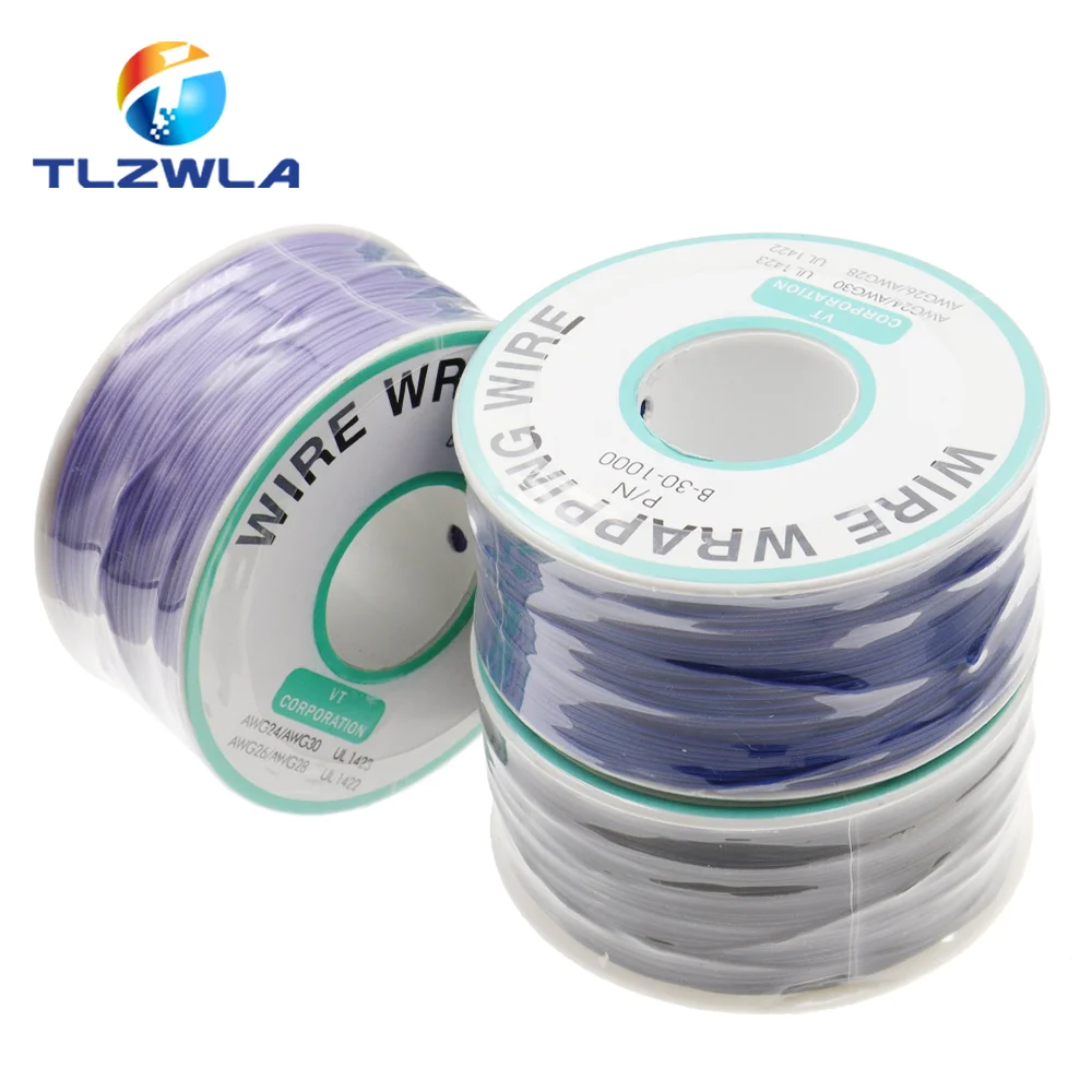 30AWG 0.5MM PCB Flying Jumper Wire OK Line Wrapping Wrap Flexible Insulation Tin-Plated 250Meter 820FT Single Conductor