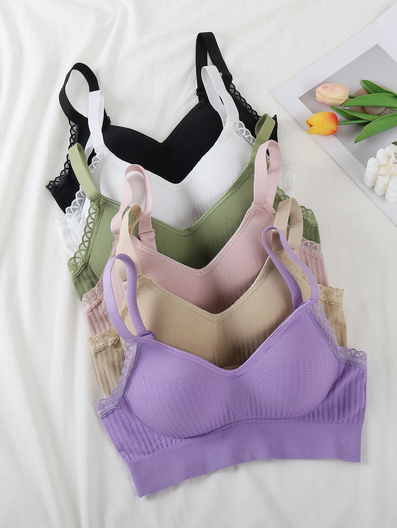 1 Piece - Women's Bra - Young Women Push-Up Bra - No Steel Ring - Upper Support to Prevent Sagging - Simple Plain Women's Intimates - Suitable for Home, Office, Travel and Other Scenes