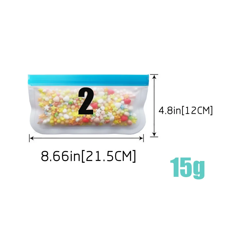 Silicone Food Storage Bag Reusable PEVA Fresh-keeping Bag Fruit And Vegetable Sealed Bag Kitchen Leak-proof Ziplock Storage Bag