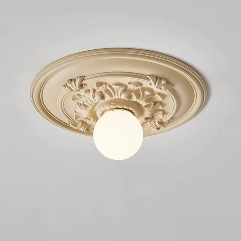 

French Retro Ceiling Lights Modern Led Lights Hallway Corridor Lamp Nordic Style Carved Lamp Bedroom Living Room Decor Lighting