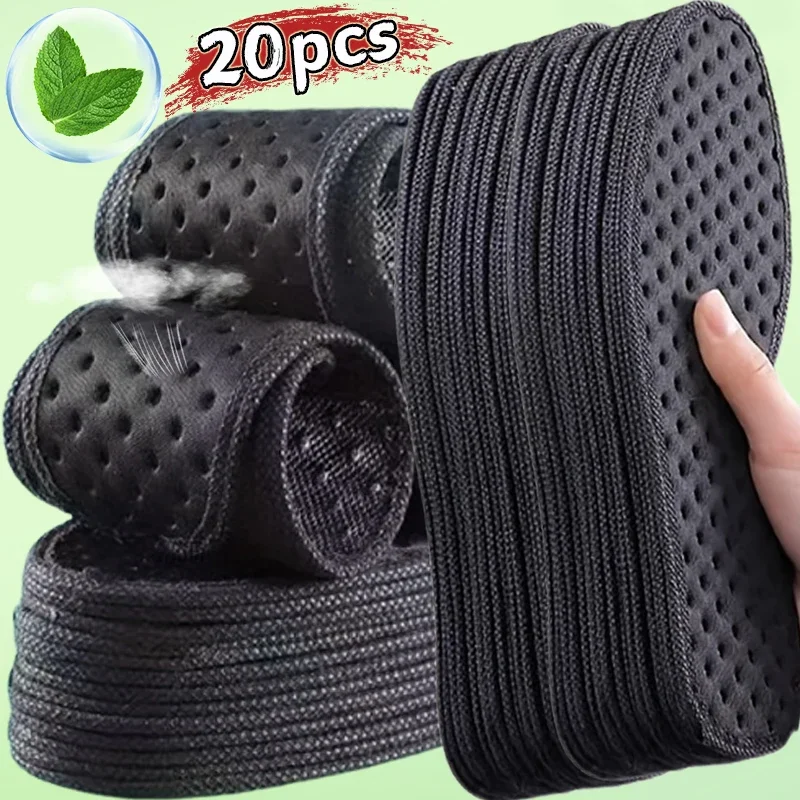 Bamboo Charcoal Deodorant Insoles Mesh Breathable Absorb-Sweat Shoe Pads Men Running Sports Shoes Insert Deodorant Insole