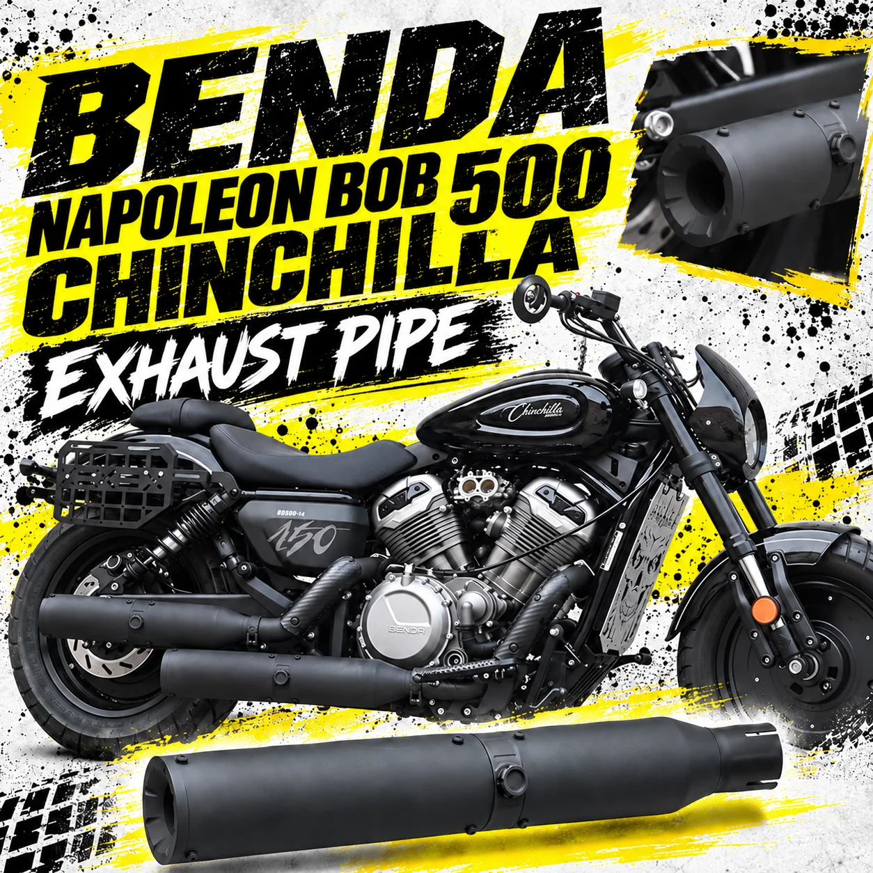 Modified Center Valve Exhaust Right Double Outlet Adjustable Low Bass Fit Benda Napoleonbob 500 Chinchilla 500