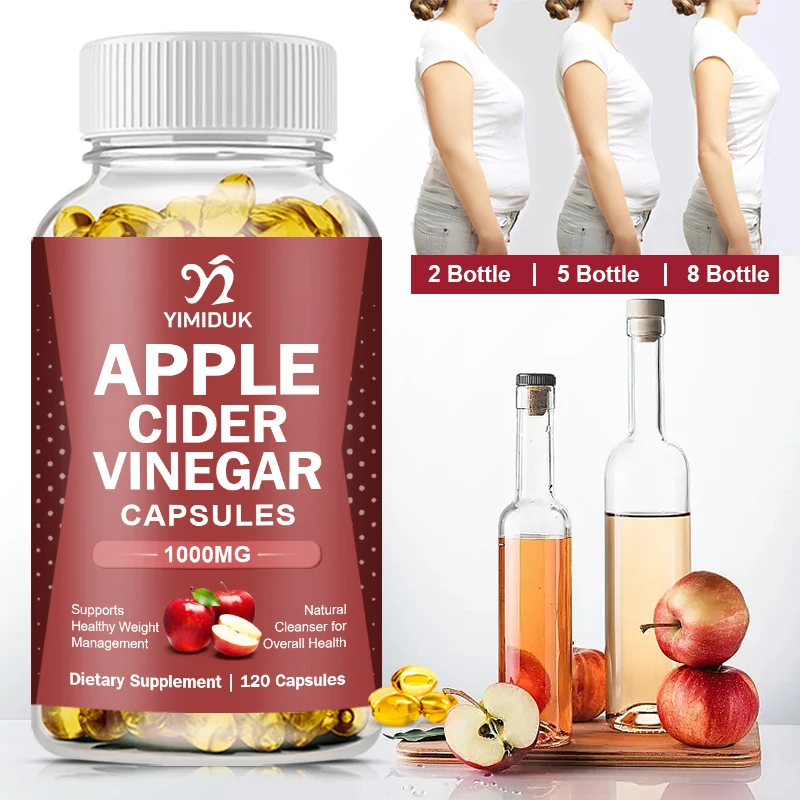 

Apple Cider Vinegar Capsules-Detox Relieve Bloating&Constipation Weight Loss Slimming Tool，Immune & Weight Management Support