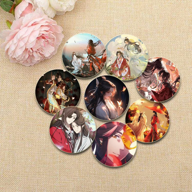 Anime Heaven Official's Blessing Brooches Hua Cheng/Xie Lian Cartoon Cosplay Badge for Clothes Backpack Decoration Gifts Pins