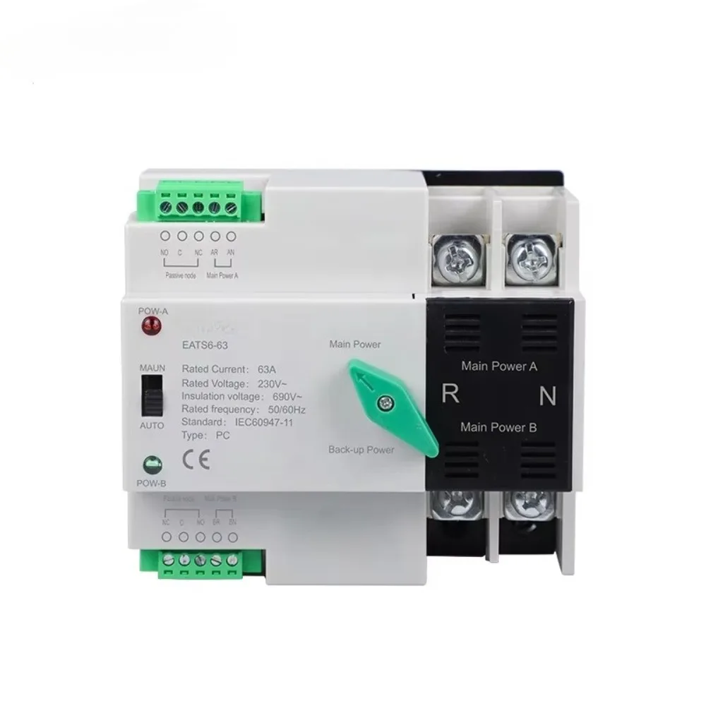 400A 3P Automatic Transfer Switch PC Grade 120V 3 Phase Dual Power Controller Changeover Switch for Generator