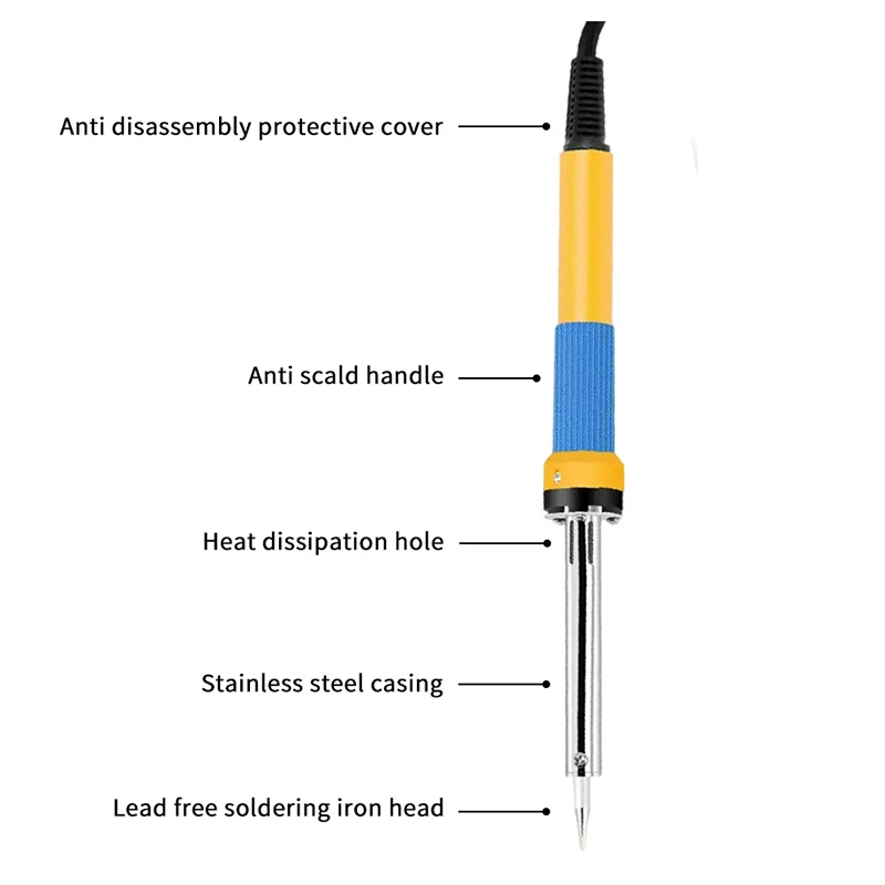 Adjustable Temperature Solder Iron 60W LED Electric Soldering Iron Welding Repair Tools For Metal Electrical