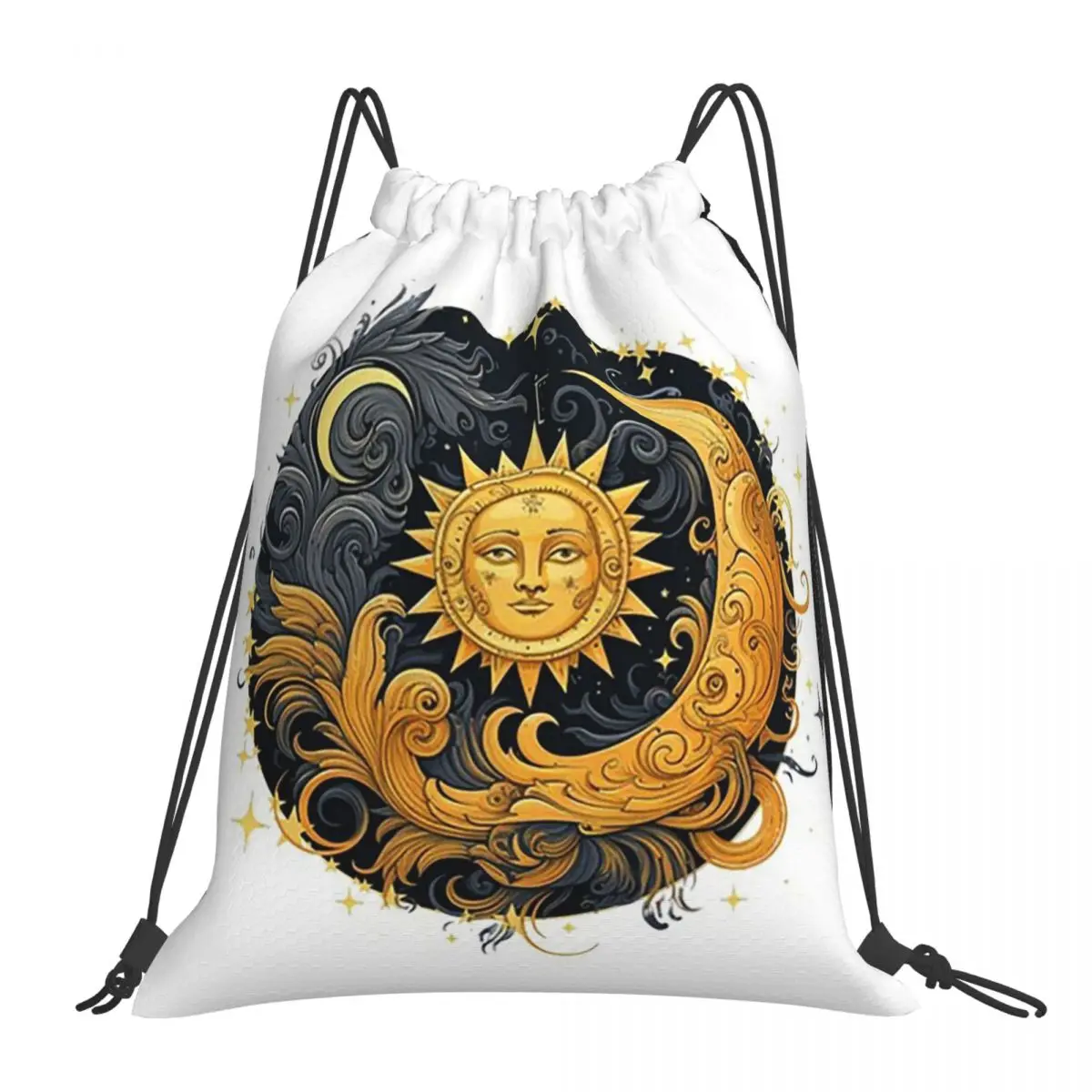 

Рюкзак Celestial Sun And Moon 1, модные портативные сумки на шнурке, сумка с карманами на шнурке для обуви, сумка для книг для путешествий и школы