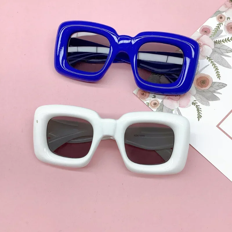 New Y2K Square Candy Color Kids Sunglasses Shades UV400 Fashion Brand Designer Boys Girls Red Yellow Unique Sun Glasses