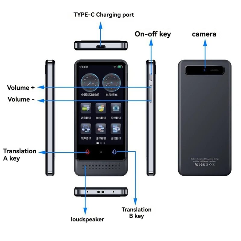 Умное устройство-переводчик с искусственным интеллектом, многоязычный автономный мобильный голосовой переводчик для путешествий, синхронного перевода