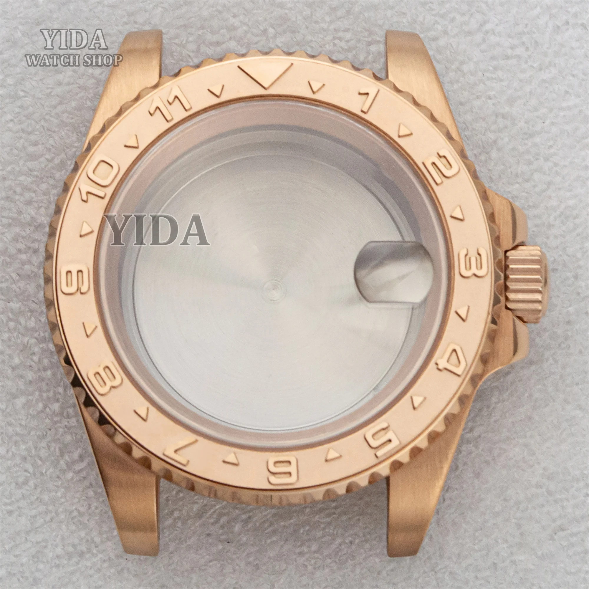 40mm Watch Case PVD Gold 316L Stainless Steel Ceramic Bezel 100M Resistance Sapphire Glass For SUB GMT NH34/35/36 Movement Parts