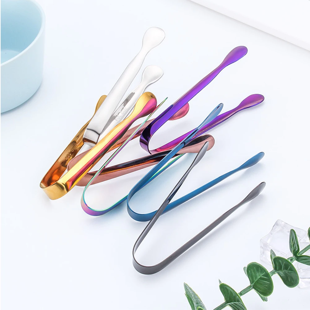 

7pcs Stainless Steel Sugar Ice Tongs Thickened Mini Food Clips For Kitchen Tea Party Home Use Small Serving Tongs For Sugar
