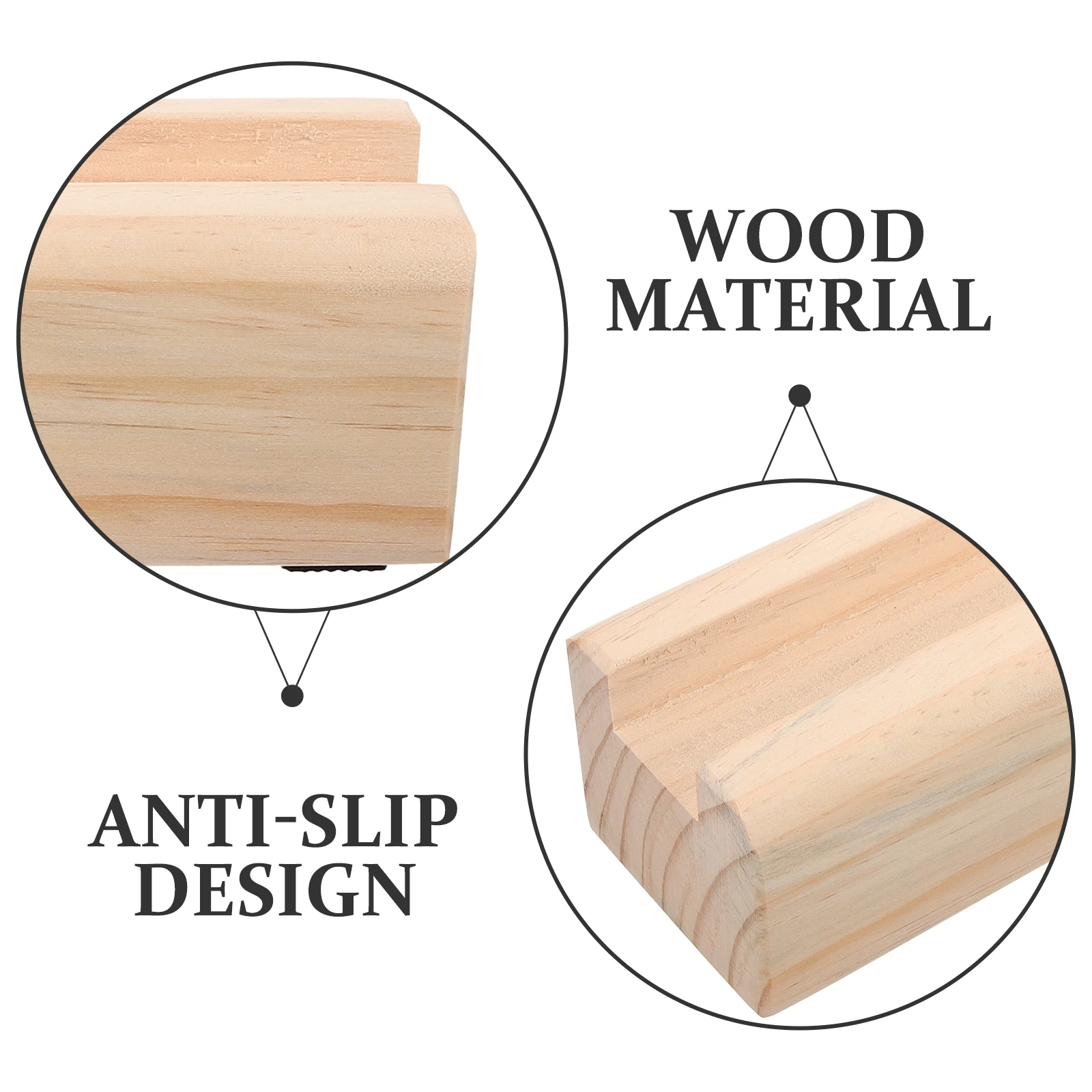 

Wood Full Length Mirror Holder Rack 25x8x5 Simple Support Frame Anti Slip Modern St for Artwork Mirrors Display Storage