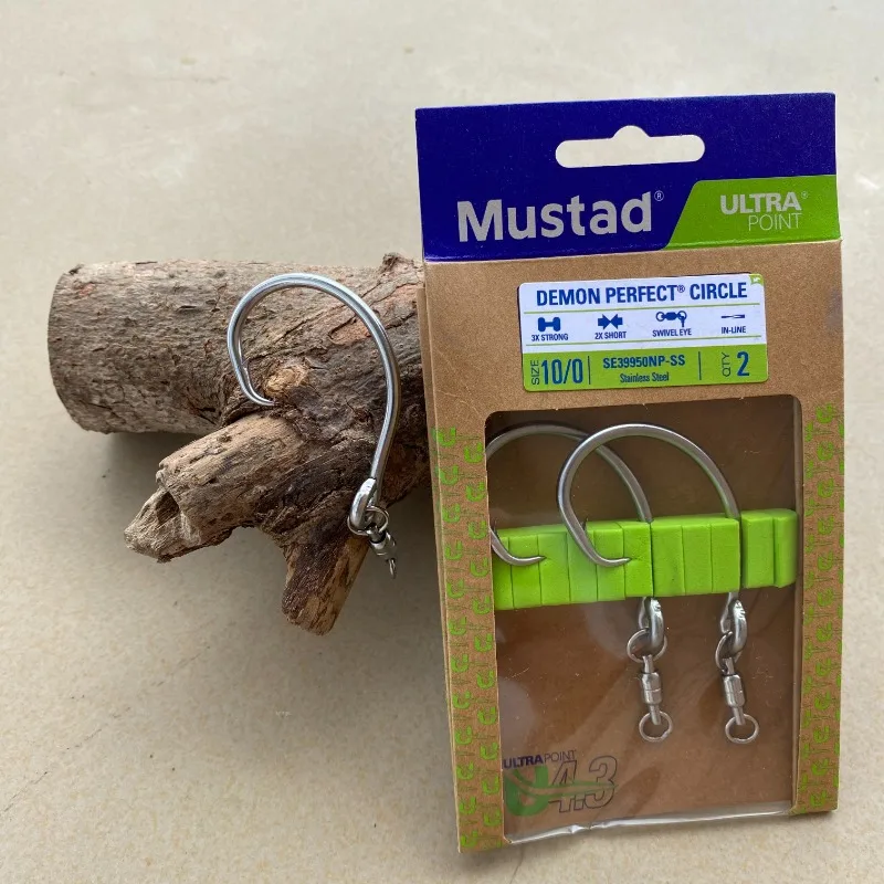 Mustad Demon 3X – Anzuelos circulares con swivel para pesca deportiva - imagen 4